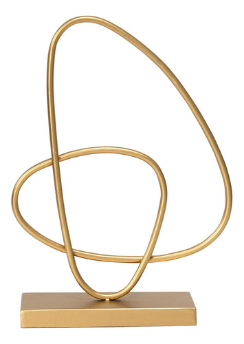 Escultura Abstracta De Mesa De Oro (s30878) 9,75 X 3,50 X 13