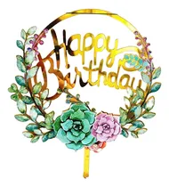 Comprar 1 Cake Topper Feliz Cumpleaños Pastel Decoracion