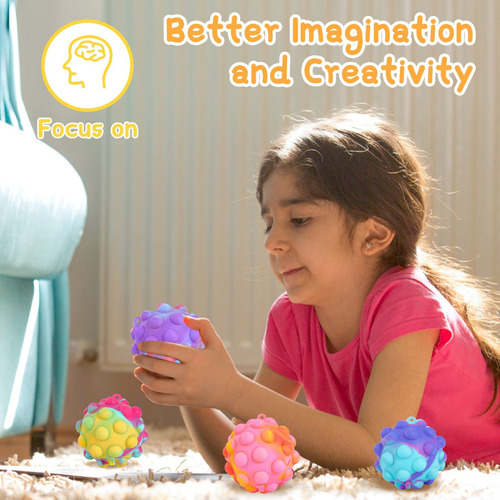 Juguetes Antiansiedad 4 Bolas 3d Estrés, Regalo Fiesta Niños Color