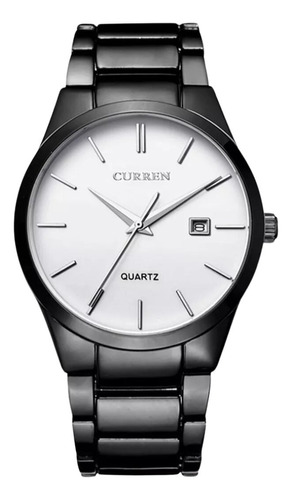 Reloj Curren Calendario Negro Para Hombre Acero Inox Otec