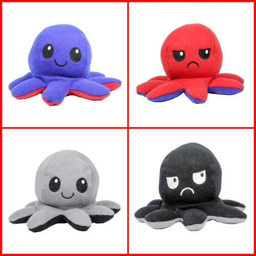 Pulpo Reversible Pulpitos Grande Peluche Tik Tok 40 X 30 Cm