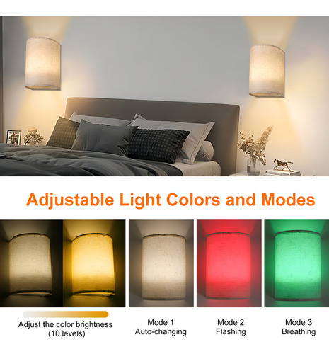 Juego De Lámparas De Pared, Paquetes De Dormitorio, Sala De Color De La Luz Beige