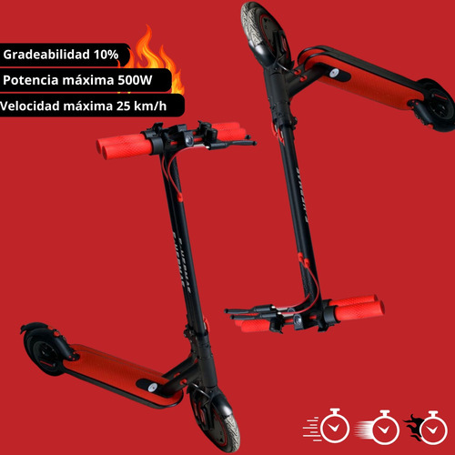 Scooter Eléctrico 25km/h Alto Rendimiento Plegable Luz Led