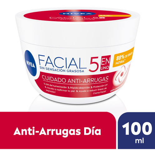 Crema Facial NIVEA 5 En 1 Cuidado Antiarrugas 100 Ml