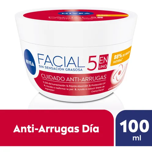 Crema Facial Nivea Antiarrugas Cuidado 5 En 1 - 100ml