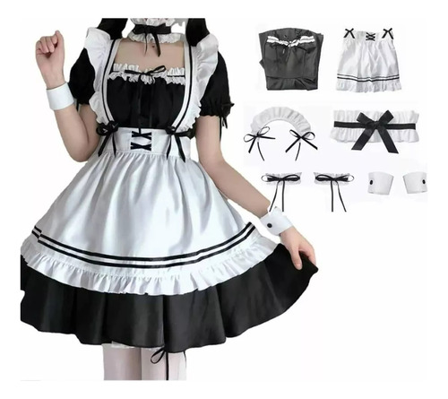 Set De Traje Disfraz De Maid Lolita Kawaii Para Cosplay Anime