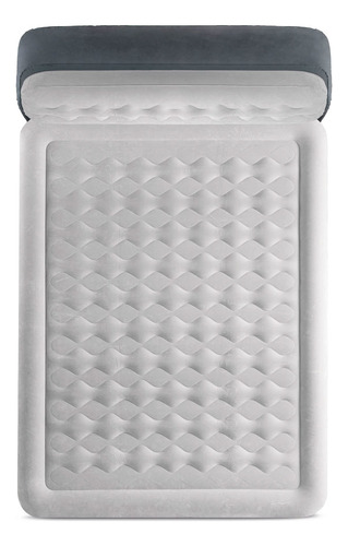 Intex 64447ed Dura Beam - Colchón De Aire Suave Con Bomba Integrada, Cabecera Ultra Afelpada Y Funda De Transporte De Almacenamiento Portátil, Tamaño Queen