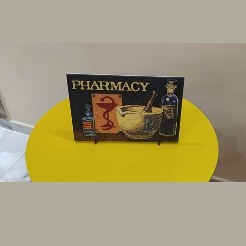Imagem 2 de 4 de Quadro Decorativo Para Farmácias - Pharmacy Retrô Vintage