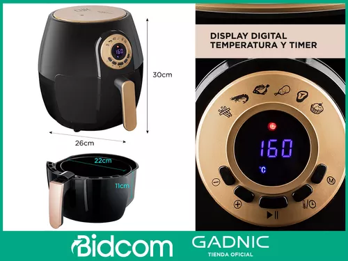 Freidora Sin Aceite Saludable Aire Caliente Gadnic + Pinzas