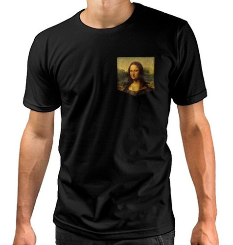 Playera Obra Leonardo Da Vinci Gioconda Mona Lisa Bolsillo