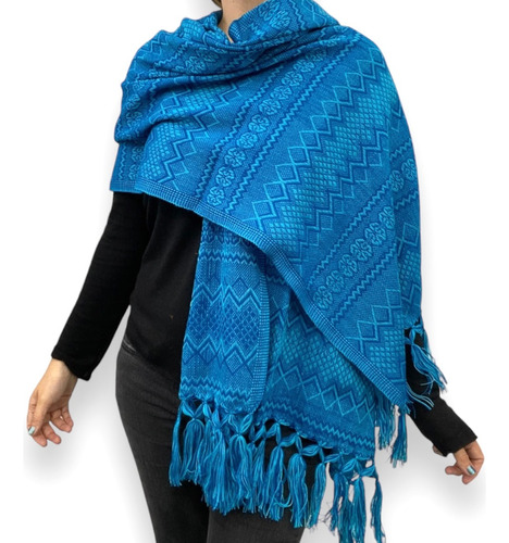 Rebozo Chal Pashmina Unisex Artesanal Mexicano De Estambre