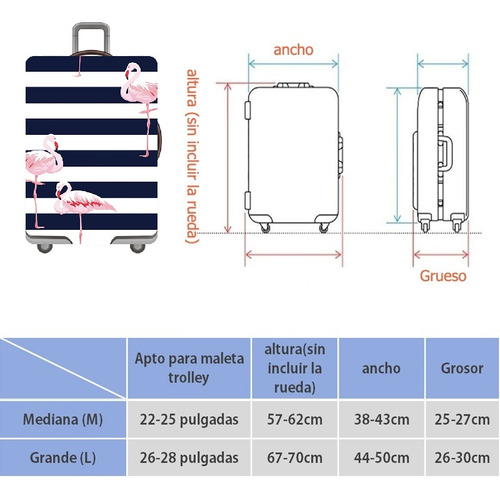 Funda P Maleta Protector Elastica Equipaje Viaje Cubierta 02 L