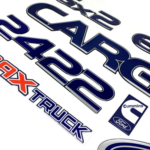 Imagem 3 de 5 de Kit Adesivos Cargo 2422 Max Truck 6x2 Emblema Caminhão Ford