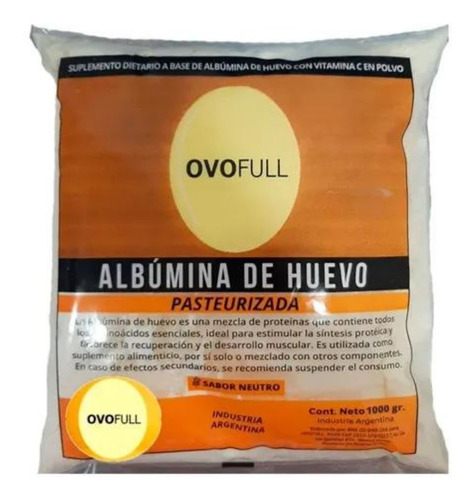 Albúmina De Huevo Deshidratada Ovofull 1 Kg Proteína Claras