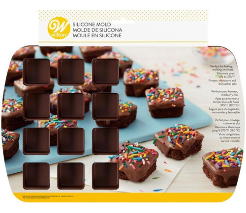 Molde Silicon Cuadrado Mini Brownies Wilton 