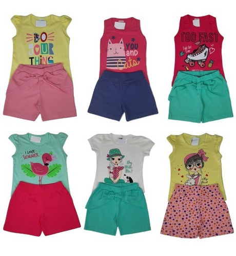 Roupa Infantil Feminino Kit 5 Conjunto Atacado Barato