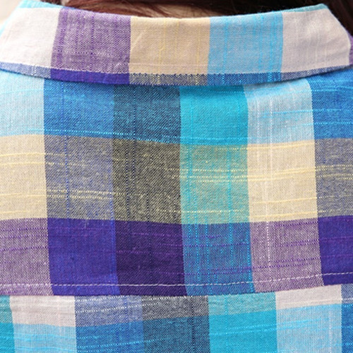Camisa A Cuadros Holgada Con Botones De Manga Larga A Juego