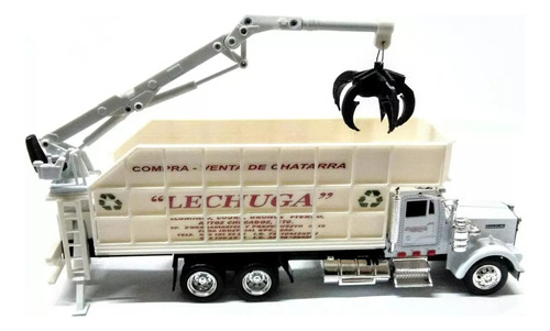1:43 Custom Camion Kenworth Torton Grua Poligrapa Chatarrera Blanco (Usado)