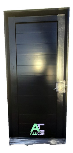 Puerta Aluminio Negro  70x200 Ciega Reforzada