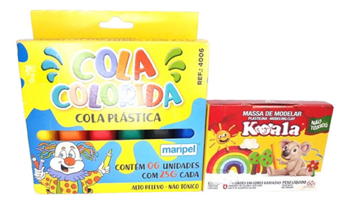 Kit Cola Colorida E Massinha De Modelar