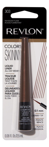 Delineador Liquido Para Ojos Revlon Skinny Liquid Liner Color Mahogany flame 303 Efecto Metálico