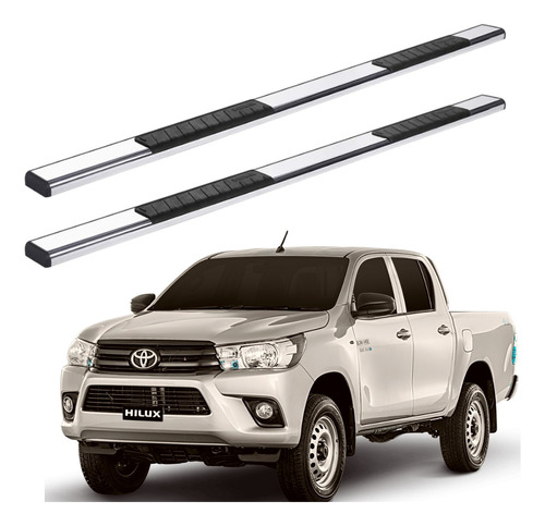 Estribos Serie 100 Cromados Toyota Hilux 2005 - 2015 Dob Cab