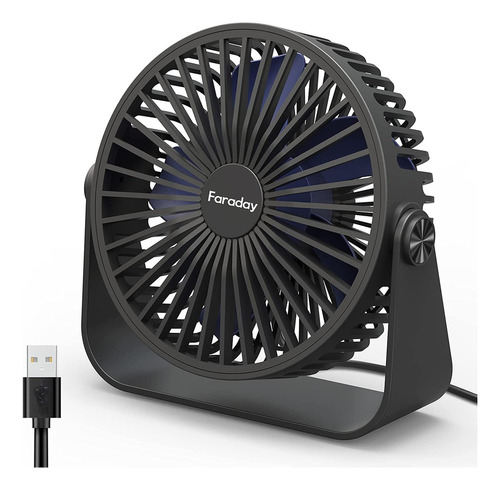 Ventilador Usb Faraday Fd03 Con Rotacion De 360 Grados Negro