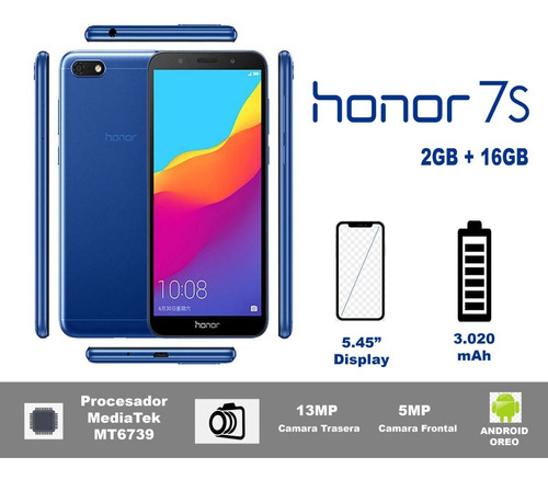 Celular Libre Honor 7s 16gb/2gb Camara R13mp+ F5mp Flash Led