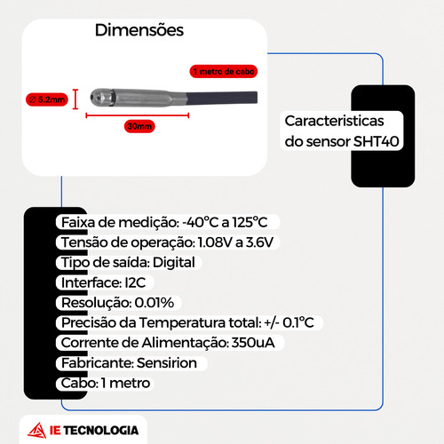 Medidor Temperatura Umidade Wi-fi Sm-wt + sensores SHT40 e Ds18b20 127V/220V termômetro termostato digital IE tecnologia