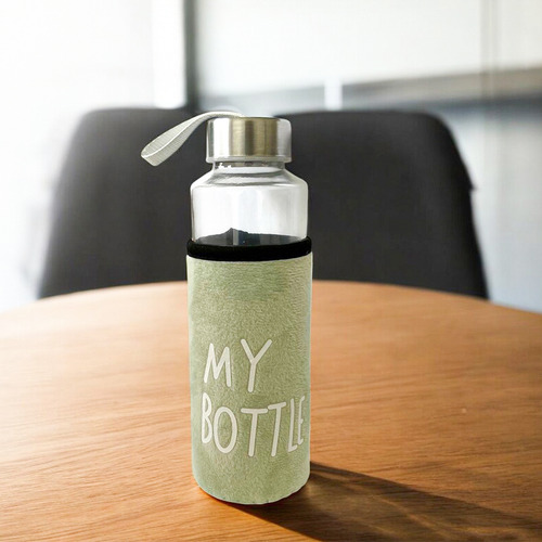 Garrafa De Vidro Com Capa My Botter Neopreme 400ml Chá Agua