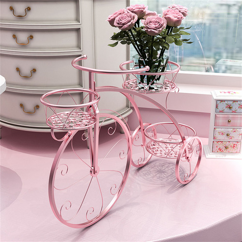 Soporte Para Macetas R 5010 De Hierro Forjado Para Bicicleta Color Rosa