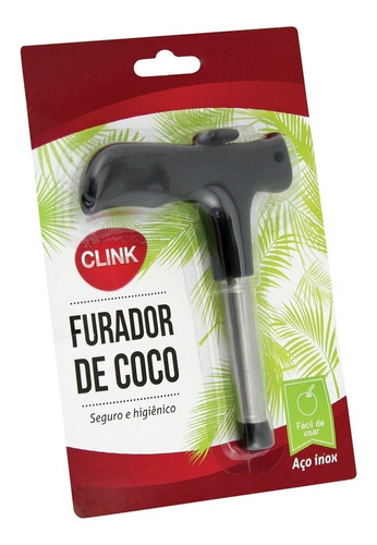 Abridor Furador Coco Verde Profissional Metálico Inox Clink 