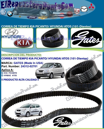 Correa De Tiempo Kia Picanto Hyundai Atos 101-dientes