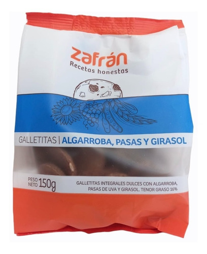 Caja X 6 Galletitas Zafrán Algarroba Pasas Y Girasol X 150