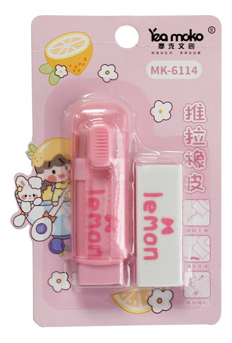 Borrador Con Dispensador Extensibles Tipo Push-pull Kawaii 