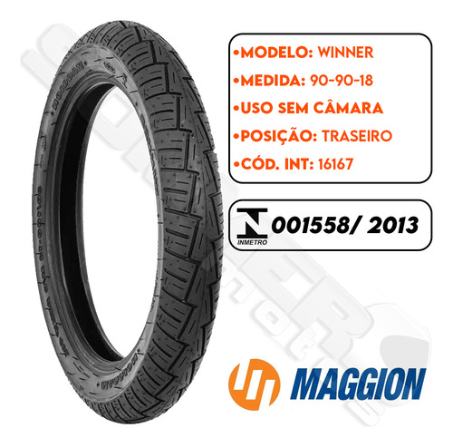 Pneu Traseiro Apache Rtr 150 90-90-18 Winner Maggion