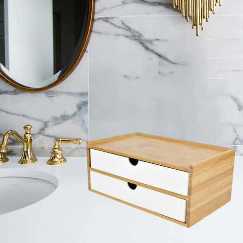 Organización De Madera Del Cajón Del Doble Doble