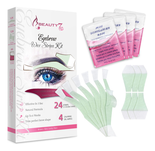 Beauty7 Tiras De Cera Facial Para Depilacin De Cejas, Kit De