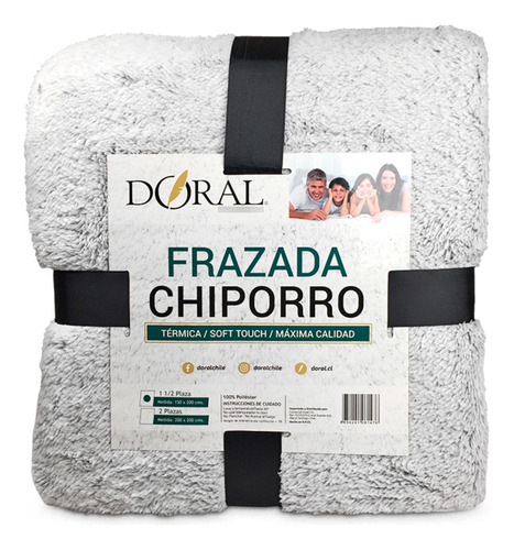 Frazada Chiporro 2 Plazas Color Gris Doral - Shopyclick