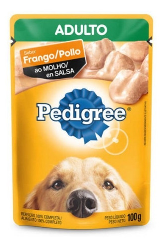 Sache Pedigree Adulto Frango Ao Molho 100g Cães Kit 20 Und.