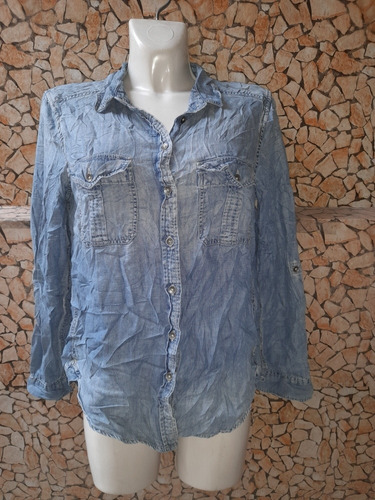 Blusa De Mezclilla American Eagle   Talla S De Mujer-f7 