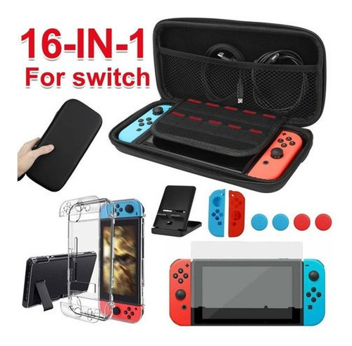 Kit De Accesorios Con Estuche Para Nintendo Switch 16 En 1