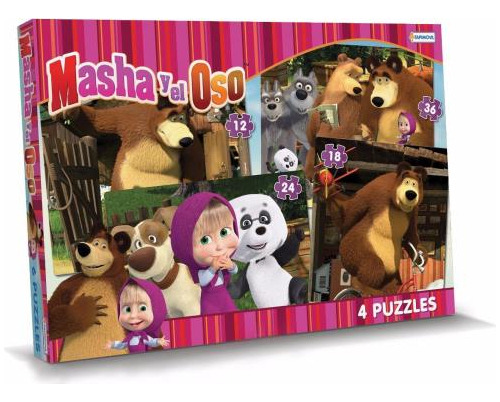 4 Rompecabezas Masha Y El Oso Puzzles 12 A 36 Piezas