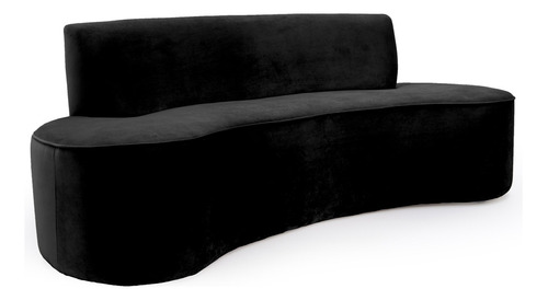 Sofá 4 Lugares Porto D07 230cm Para Sala Living Suede Preto