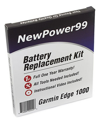 Newpower99 Kit De Reemplazo De Batería Para Garmin Edge 1000