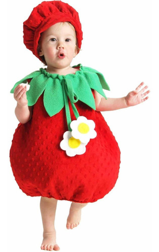 Disfraz Fruta Fresa Fresita Para Niñas Bebes Envio Gratis D