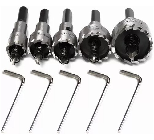 Set 5 Piezas Brocas Copa Para Metal 16 18,5 25 20 30 Mm