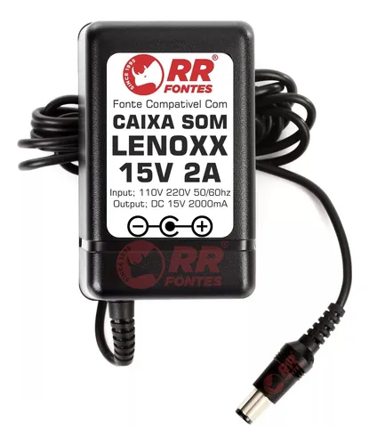 comprar Fonte Carregador 15v 2a Para Caixa Som Lenoxx Ca-500 Ca-340