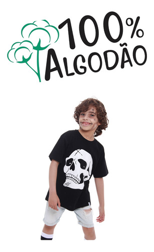 Camiseta Caveira Raio X - Halloween - Quimera Kids