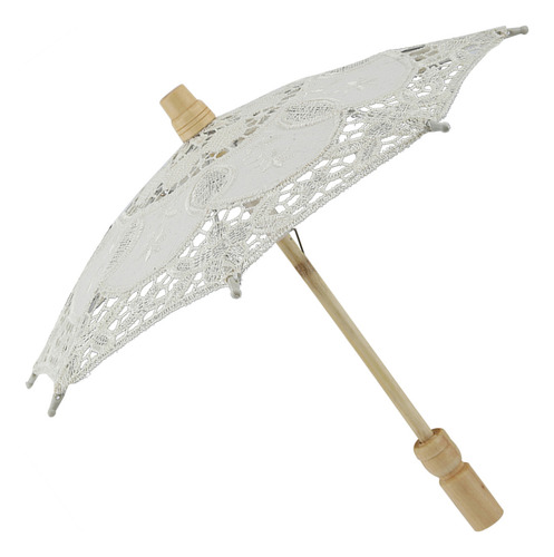 Guarda-chuva De Noiva Bordado Em Renda De Algodão Feito À